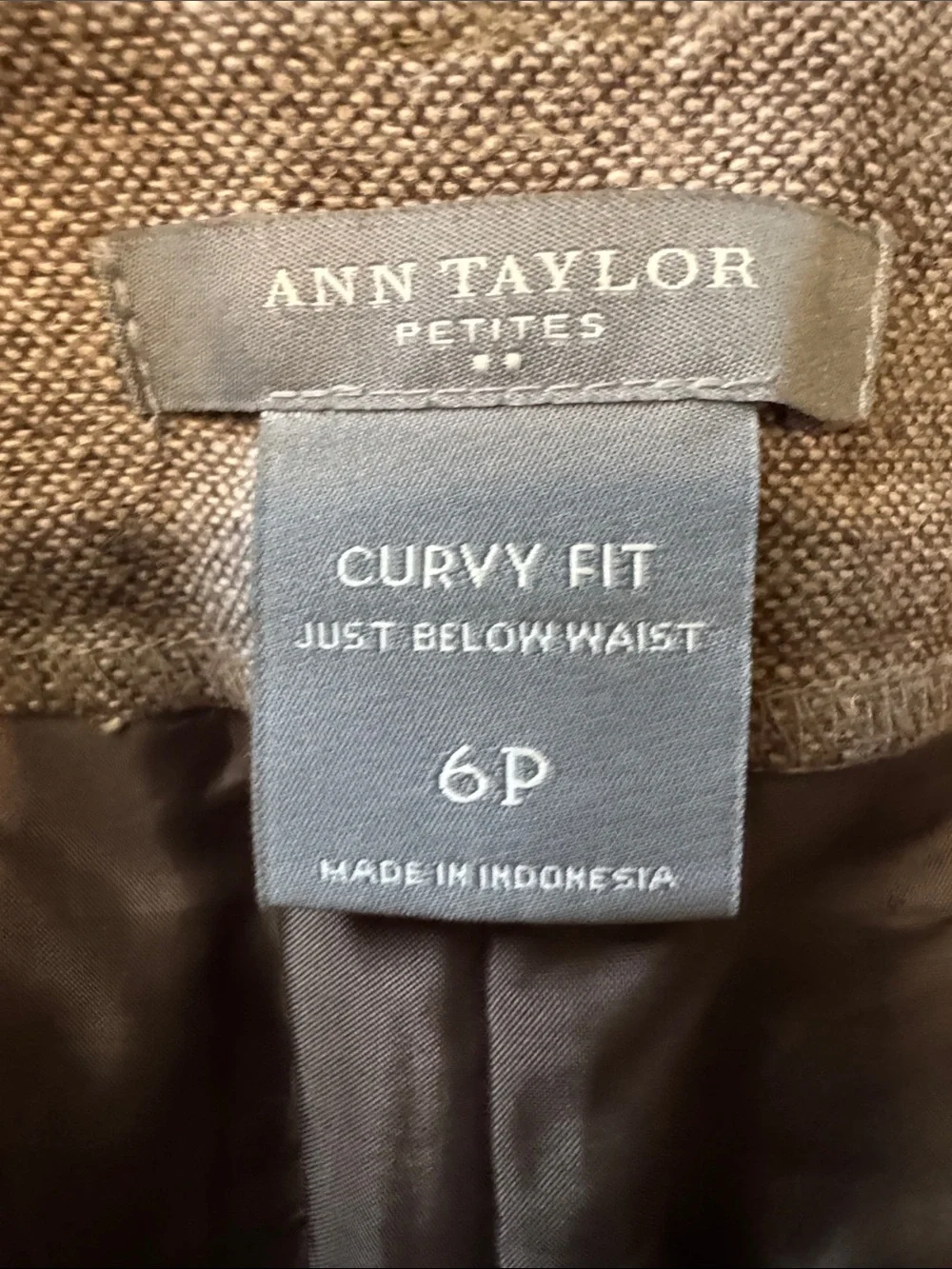 Ann Taylor Brown Curvy Fit Petite Pants - Picture 2 of 4